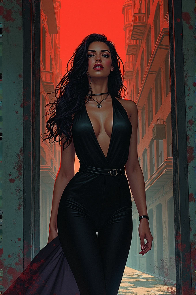 street, cartoon style, Ed Emshwiller, hyperrealistic, intricate details, 8k, night medieval background, soft shadows, artstation, sharper details, closeup, prostitute in sexy negligee, nighttime, (standing in saloon:1.1), contrast, low brightness, no external lights