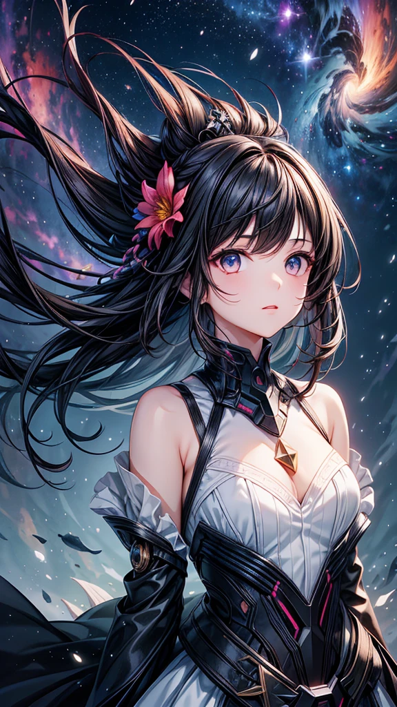 4K quality:1.2,1girl,sense of deps,disorganized,catch light,Super beautiful illustration,((black color,long hairstyles:1.3)),dark dark eyeshadow,(((4k,super beautiful,In detail,red eyes))),bright red lipstick,gothic lolita,;D,beautiful and delicate hair