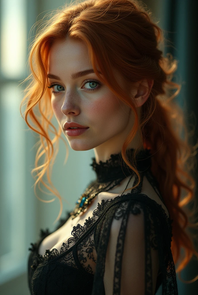 femme, russe, cheuveux, roux, yeux noisette, corp parfectement sculpté,