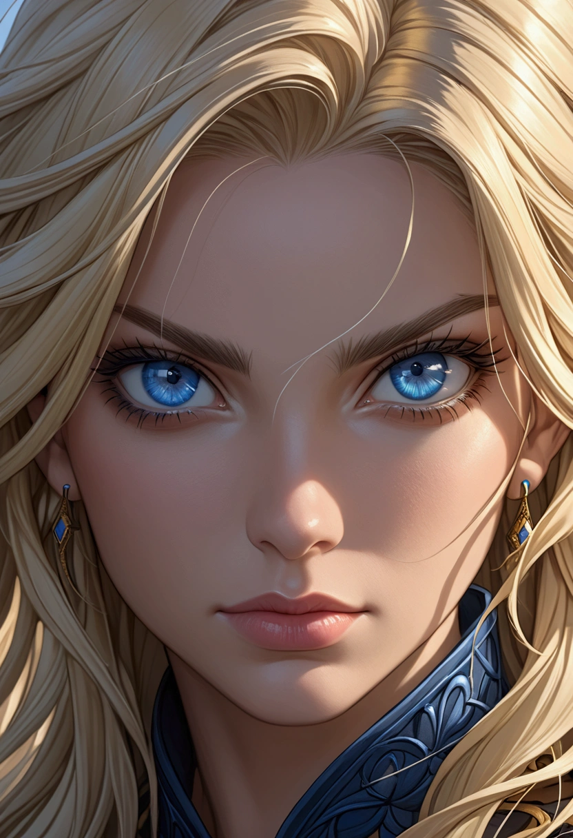 Elegant mature woman, milf, blue eyes, blonde hair, soft light, 4k resolution, high quality, beautiful cg