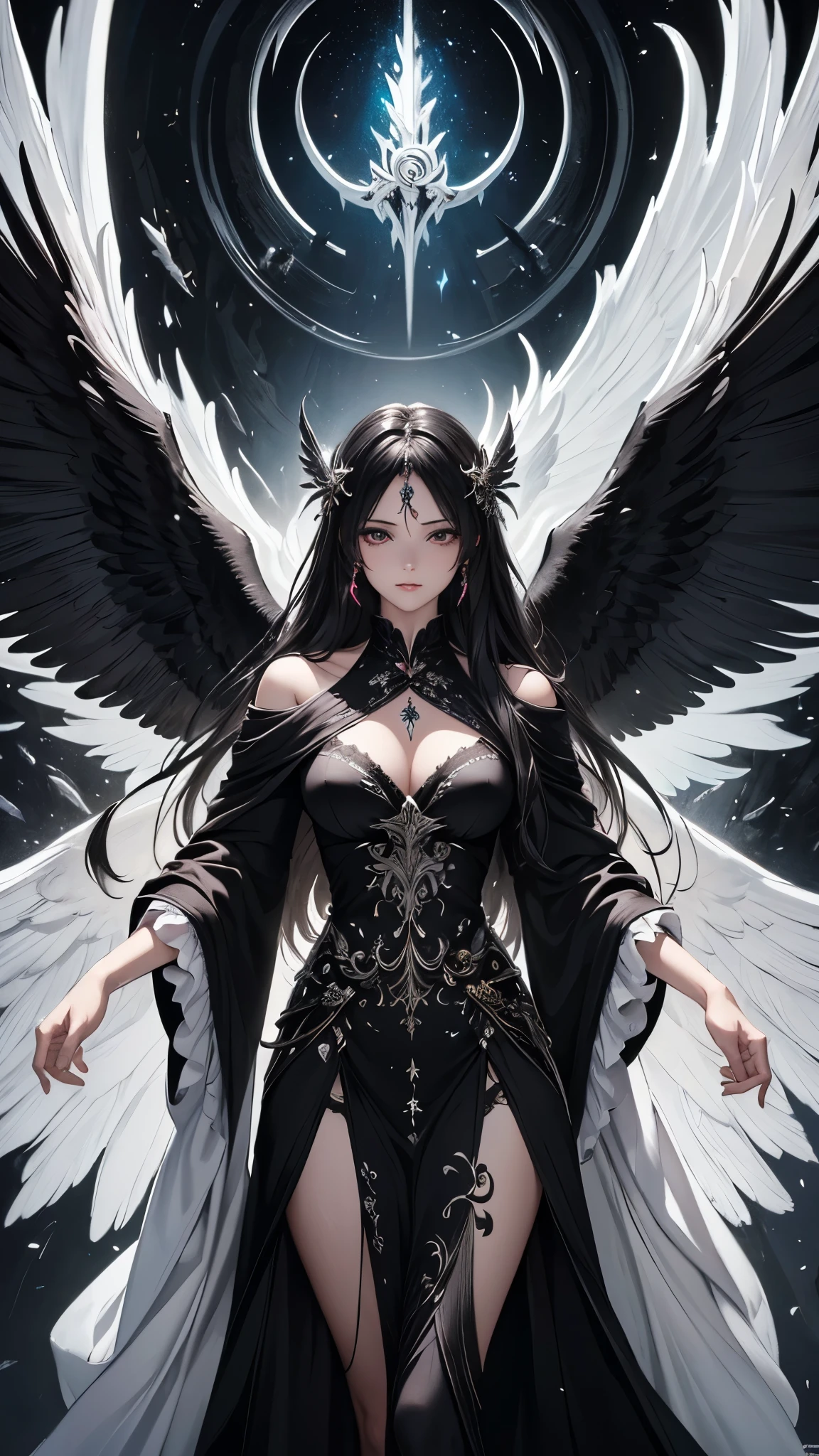 (Highest quality,4K,8k,High resolution,)Silver fox fantasy woman、Very delicateで美しい、mysterious、Fantasy、elegant、whole body、dynamic、Very delicate、A dynamic full moon and the four divine beasts in the background。