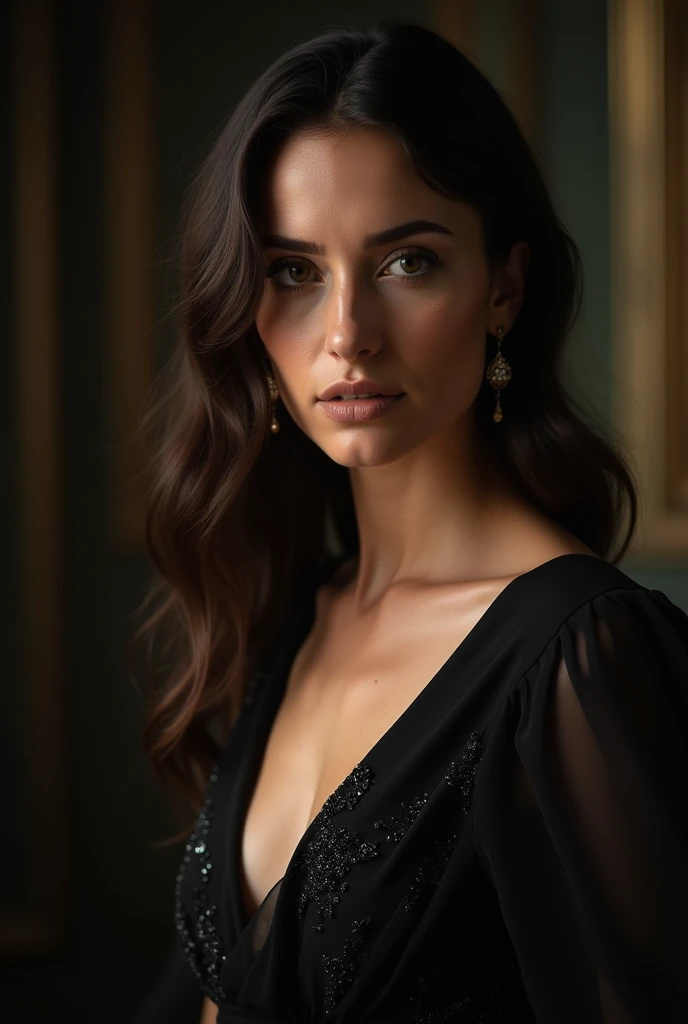 broad features, especially the cheekbones, with eyes too small to give balance. o nariz e a boca eram muito largos para a beleza tradicional. os cabelos pretos e lisos eram finos e delicados no vento