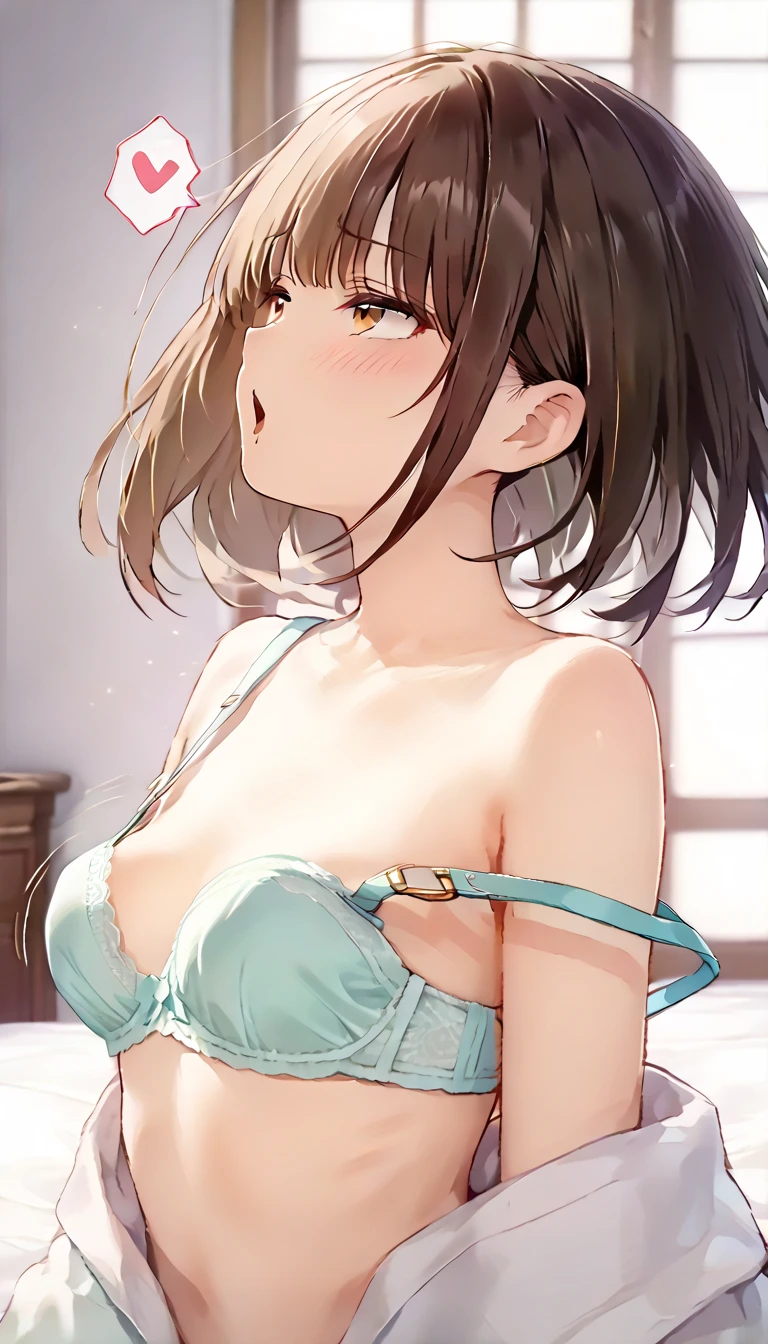 (((Perfect photo))), One Girl, alone, , Azusa Nakano, , Jacket, View your viewers, smile、((濡れたBetween the legs)), SFW with hidden breasts, Big ample breasts!, SFW Big, Beautiful and seductive anime woman, Big ample breasts!!, Bust ratio adopted, Highest quality, Official Art, Best Anatomy, ((Ultra-glossy nightgown,:1.5))、Glowing Skin、Cowboy Shot, (From belowの超クローズアップ)、(((From below、Between the legs,Focus the head, chest and legs in the center of the screen.:1.8)))、Ultra gloss body paint、(((Lying on your back on the bed)))