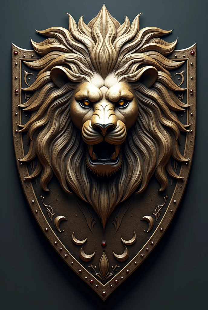 Lion-shaped shield