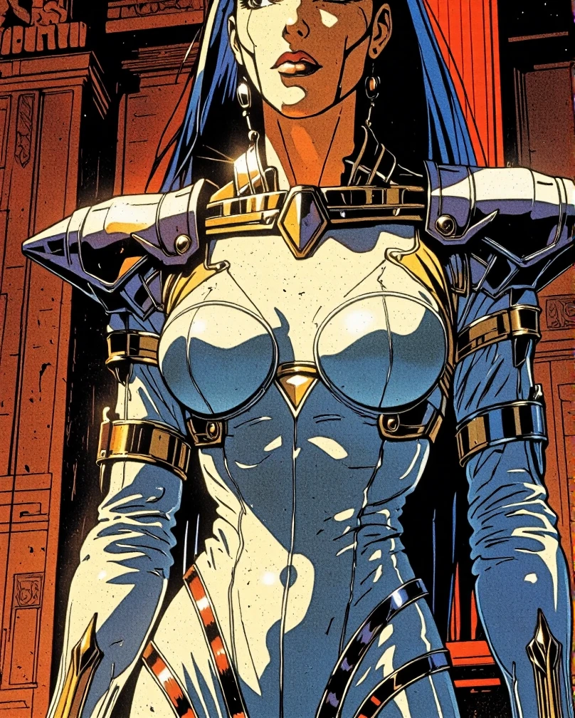 Art style by H. R. Giger, Art Style by Moebius, 


A breathtaking masterpiece of erotic artistry, featuring a stunning Egyptian goddess adorned in an ultimate piece of transparent, shiny glass armor. This high-quality, realistic photograph captures the beauty of the female form in exquisite detail, with the model's medium-sized, perky breasts parted by the intricate, body-hugging triangles of the chest plate. Her erect nipples peek through the transparent material, hinting at the tantalizing flesh beneath. The armor, an epitome of craftsmanship, is replete with bold lines and Egyptian motifs that reflect the grandeur of ancient civilization. The glassy material clings to her tight body, accentuating the curves of her voluptuous hips and thick thighs, which are adorned with big butt lines that demand attention. The dramatic lighting casts an ethereal glow on her sculpted skin, making the armor gleam as if it's been pulled from the treasure troves of a Pharaoh's tomb. Despite the futuristic allure of the glass, the setting is steeped in traditional Egyptian elements, with a backdrop that whispers of grand temples and the mysteries of the Nile. This professional, NSFW photograph is a testament to the beauty and power of the female body, an award-worthy depiction that leaves the viewer in awe of the model's confidence and the artist's unparalleled skill. The caption beneath the image reads, "Dal-Epoin: The Unveiled Guardian," a nod to the blend of technology and mythology that brings this seductive vision to life.