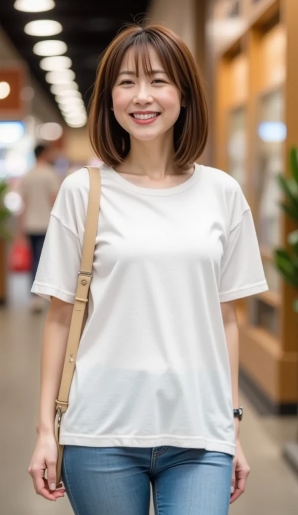 ((  top quality, 8k,   table top in front of you  :1.3)),  Sharp Focus  :1.2, beautiful mature  , 40-year-old married woman ,    mature , ((  loose fit t-shirt )), (( Leaning forward is loose )), (  Beautiful breasts ), (G-cup busty:1.5), Bust Emphasis,   high definition face and skin texture, fine grain, (Round face:1.4), (   super in shopping , is leaning forward while shopping :1.2),  down blouse, Pictures of cute Japanese women in loose t-shirts , 
