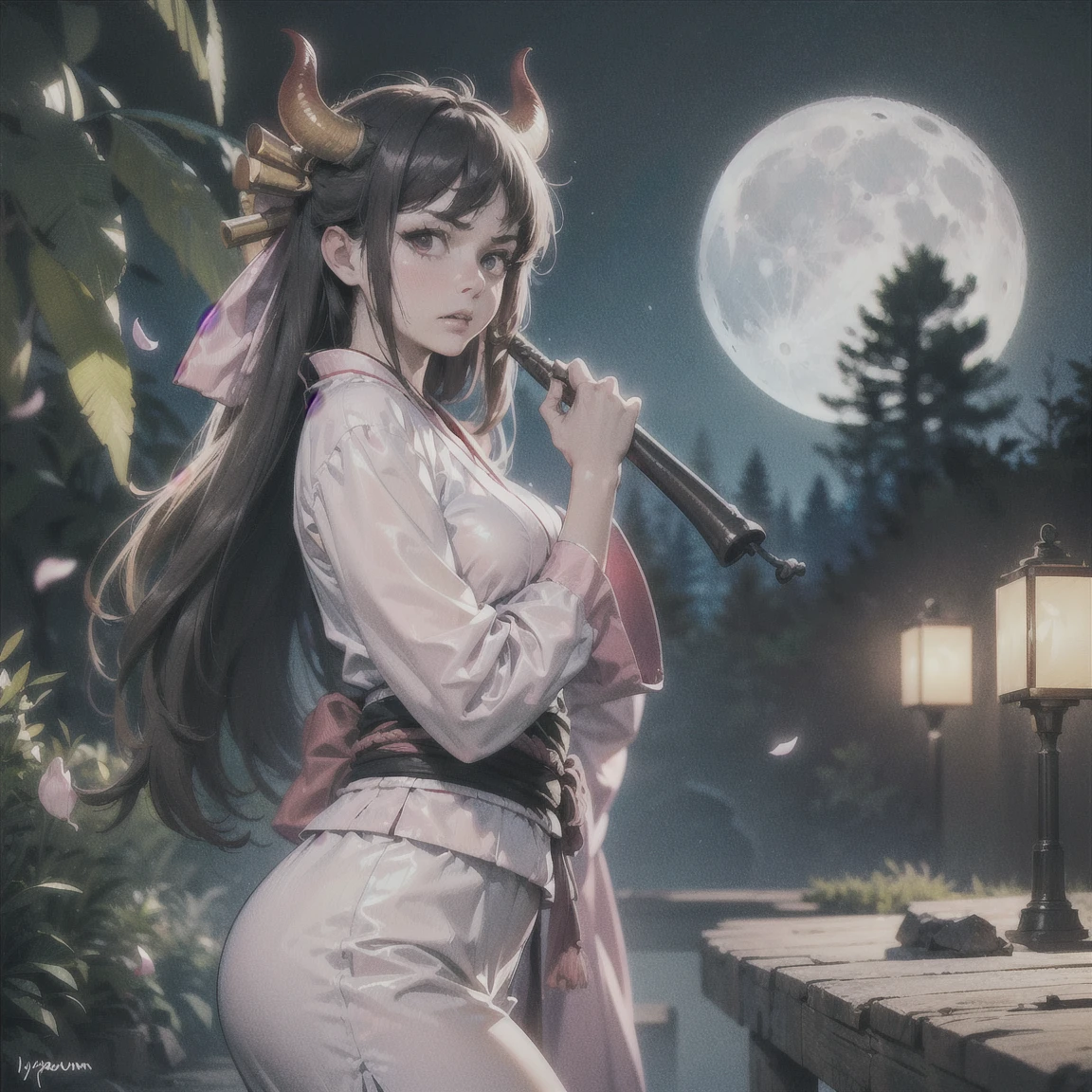 ((((masterpiece)))),
best quality, 
anime,
a girl, 
To stare angrily at,
red eyes,
((((middle parted hairstyle)))),
long hair, 
black hair,
flowing hair,
white shirt,
midnight moon,
The place is the night forest,
looking back,
from below --auto