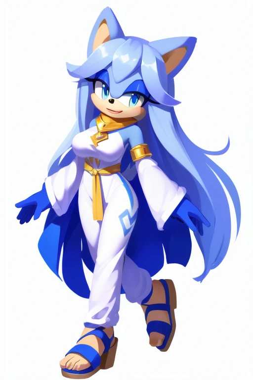 masterpiece, best quality, 8k, Sexy Pachirisu and Zeraora fusion, long hair, messy blue hair, ((white and yellow fur)), furry art, anthropomorphic Pokémon, male, blue eyes, (perfect eyes), (perfect lips), (detailed eyes), detailed lips, hair blowing in the wind, white fluffy tail, ((white and blue bangs)), femboy, fursona art, cross dressing, white veil, bridal outfit