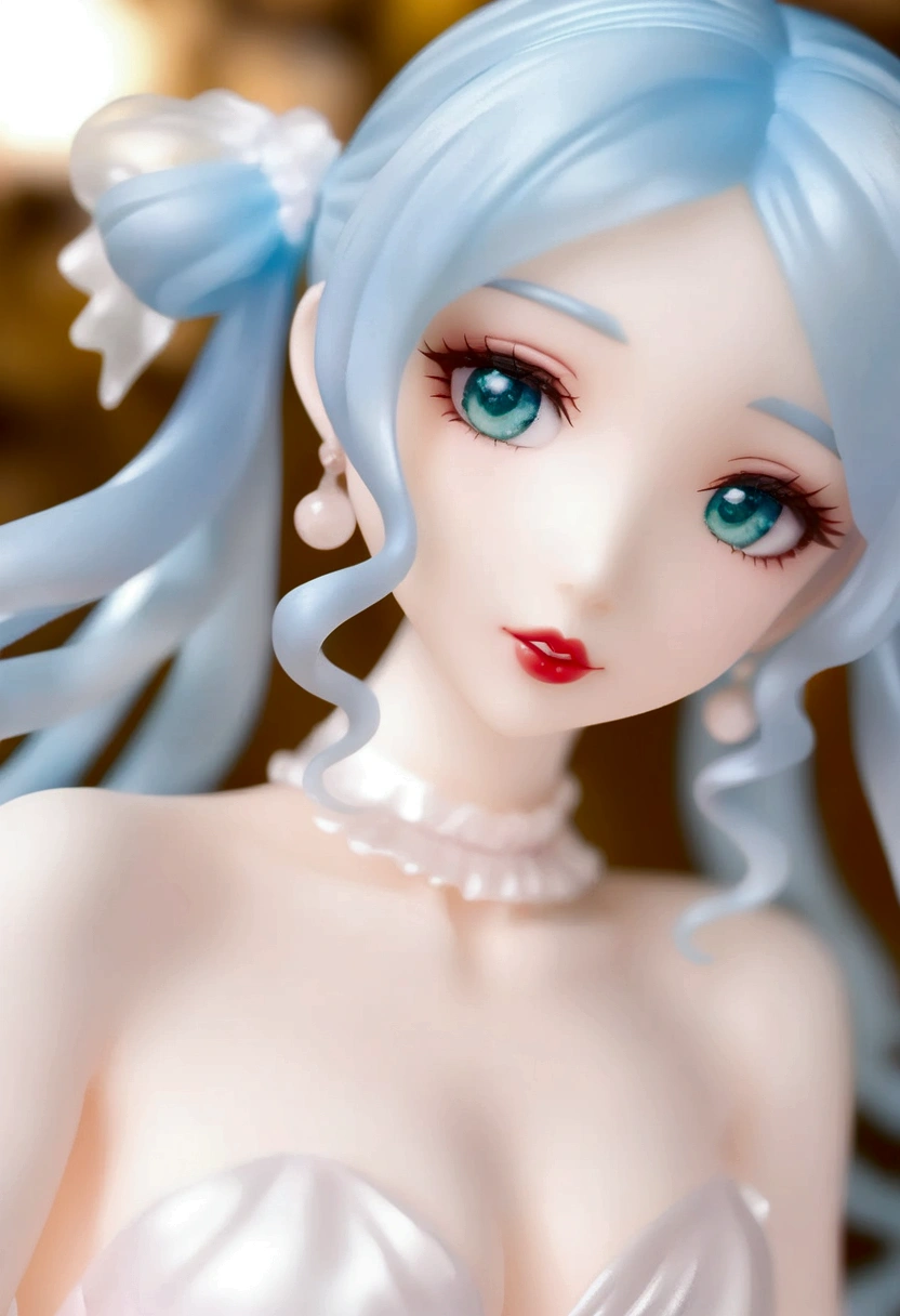  Light Blue Hair ,  turquoise eyes , Long eyelashes, Big red lips, Almond Eyes, beauty,  girls , curls, Princess