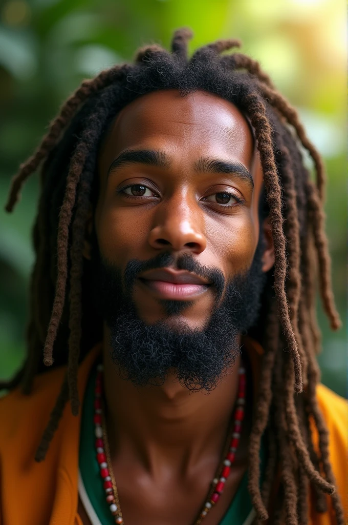 full frame, Close portrait, cute, male model, Herculean Indian male, brown wrinkled skin, black dreadlocks hair, yellow-green eyes, (skin texture), skin pores, shallow depth of field, sharp eye focus, backlit
