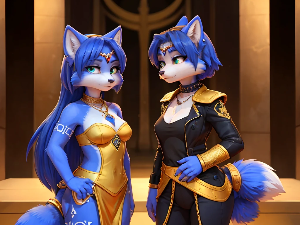 Un grupo de Protogen, (masterpiece), best quality, looking at the veiwer, full dettalied, purple body, village, wearing gold armor, small gold skirt, realistic fur, thick thighs, small waist, wide hips, smash, sexy, pussy, big sheath