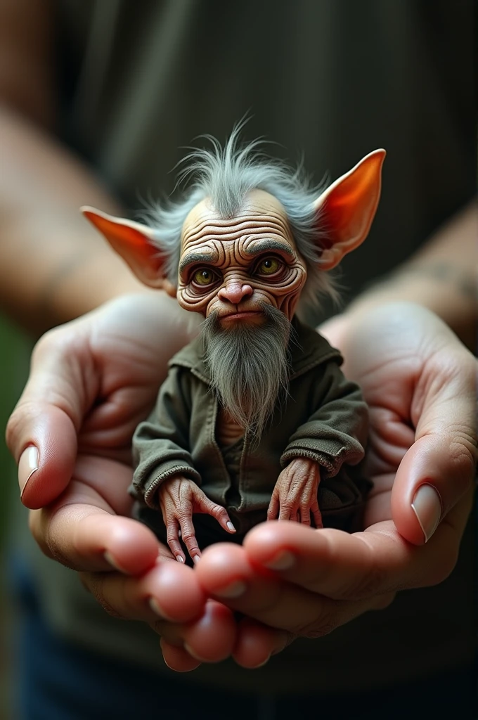 homem de cabelos brancos e olhos azuis posando para uma foto, Donald Trump como Gollum, Gollum, foto de demon Gollum, Retrato de um Duende, medium portrait of a goblin, Yoda Retrato da Arte da Fantasia, gollum as a titan, Retrato de um gnomo chamado Eldon, Greta Thunberg como Gollum, Retrato de um elfo, With eye Glasses
