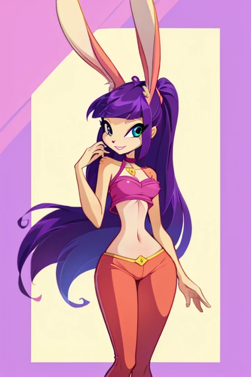 Female furry teenager sara rabbit winx cartoon style series by yeiyeiart 