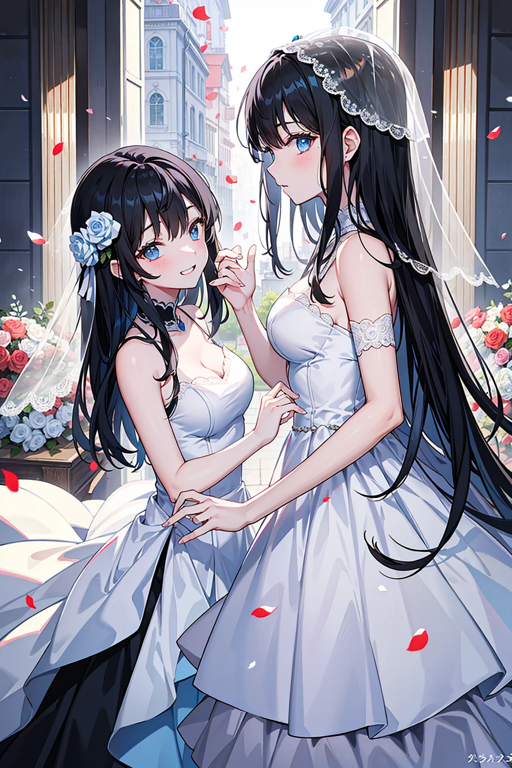 a close-up of a woman in a wedding dress with a veil, a character portrait of Ross Tran, trends in cg society, Fantasyart, Ross Draws 1. 0, Ross Draws 2. 0, non-style artwork by guweiz, :: rossdraws, retrato de rossdraws, lois van rossdraws, Ross Draws 2. 5, rossdraws sakimimichan
