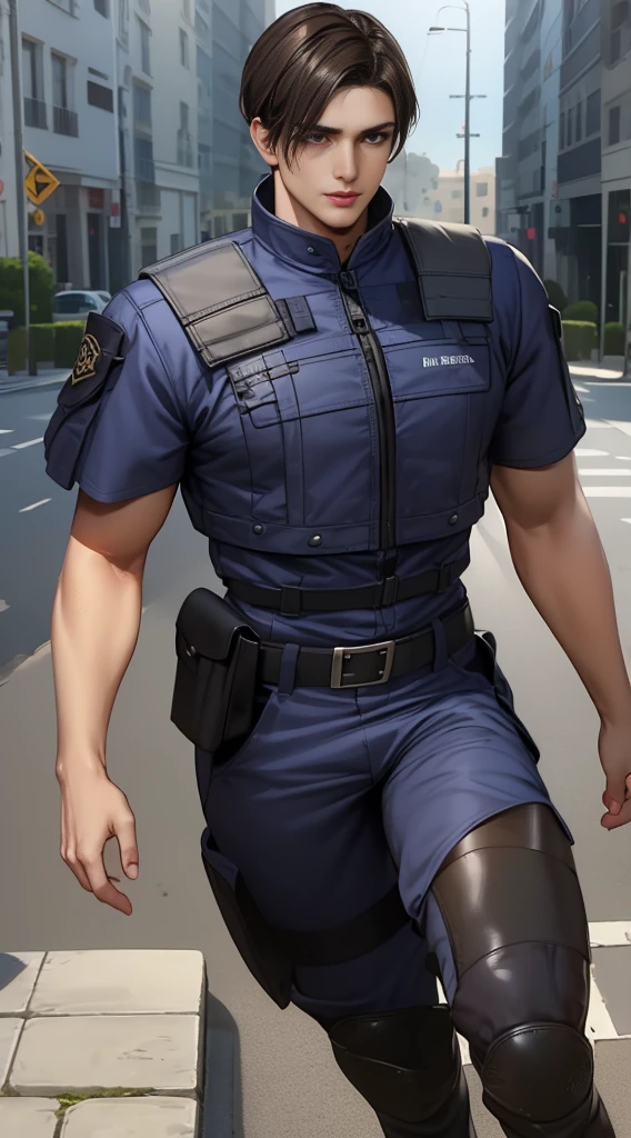 ( highly detailed CG ), (  top quality), ( highly detailed CG ), (  top quality), (. Kennedy), (Overall view) SWAT Clothing, beautiful and attractive young man,  muscular and tight