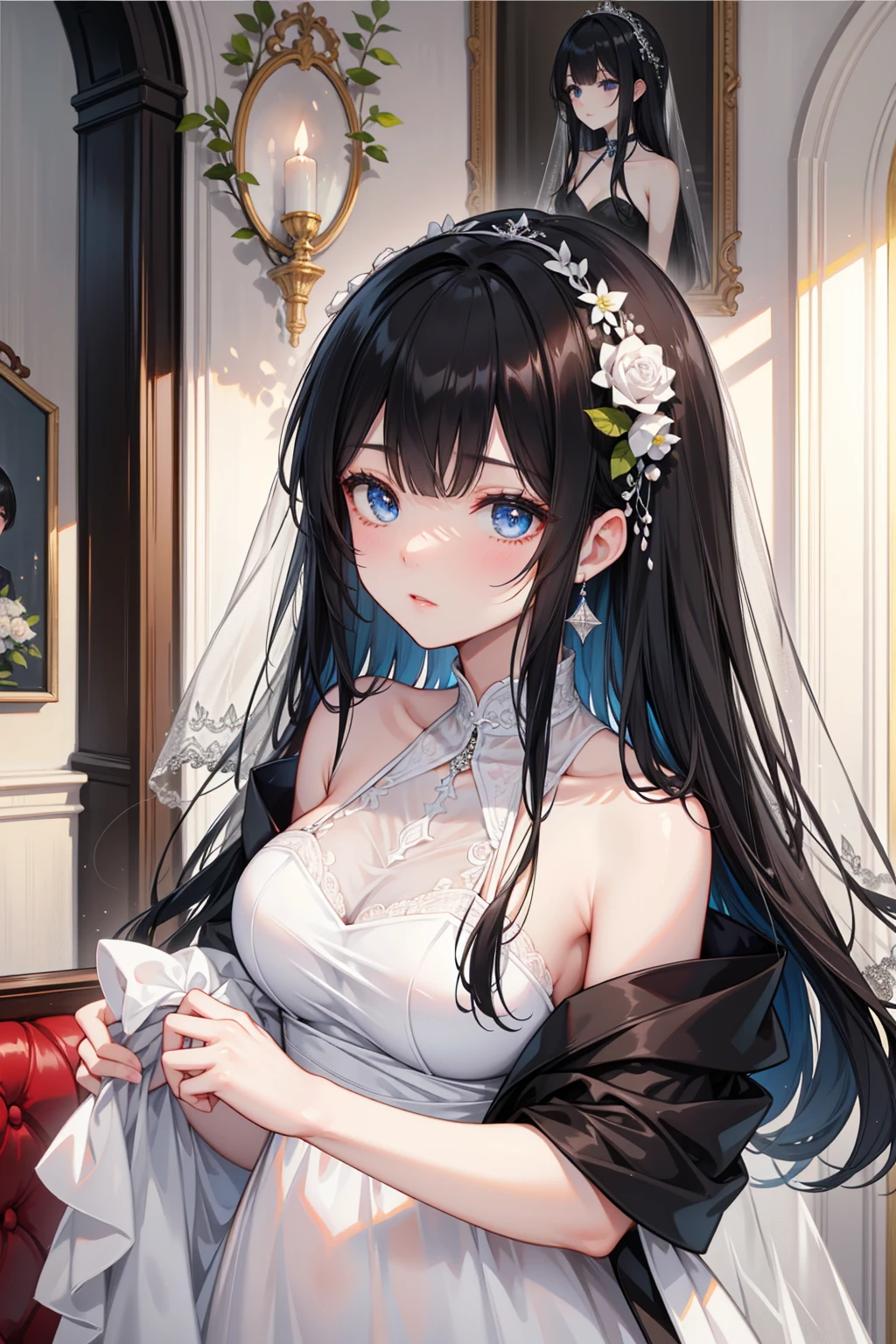 delicate Big eyes I have long hair Cute girl