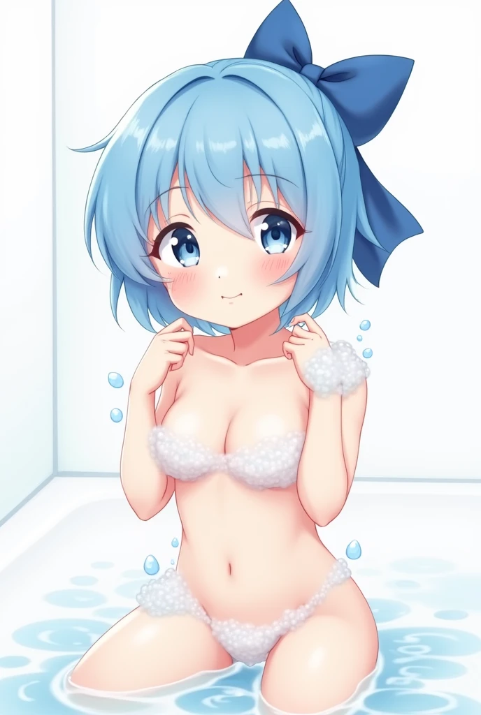 1girl,  solo, nsfw,  HAZUKIYUZUKO, BLUE HAIR, BANGS, SHORT HAIR, BLUE EYES,,,  empty eyes, large breasts, nipple,  Underground street, frozen, Wet, crying,  Naked,  (1girl)  Peeing, lactation, projectile lactation (Sweating profusely, Love juice, Wet Woman, female ejaculation)