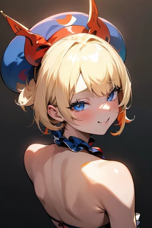 Masterpiece: 1.6, best quality: 1.4, live image: 1.2, intricate details: 1.2, charturnerv2: 1.2, 1lady full body character change, Appearance: young: 1.25, thin: 1.3, blue eyes, thick eyelashes,large breasts, detailed eyes, quality eyes, Clothing: adapted swimsuit, swimsuit:1.3 Accessories: red bow, red ribbon, Hair: blonde hair, short hair, semi curly hair, natural, shiny skin, (single background, white background:1.8), transparent Background, multiple views, multiple views of the same character in the same outfit: 1.3., character sheet: 1.2, multiple facial expressions: 1.3, seductive smile, sexy, shaded face, blush, nose blush:1.2