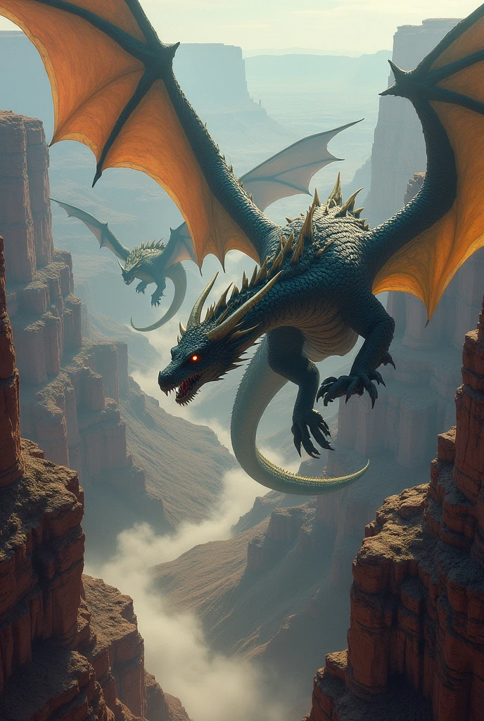 Create an elden ring landscape with a dragon in the background