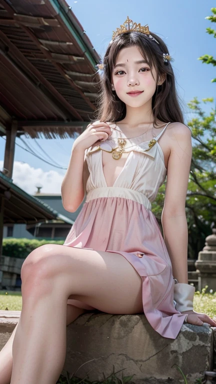 Cute little girl, indian girl, short dress.