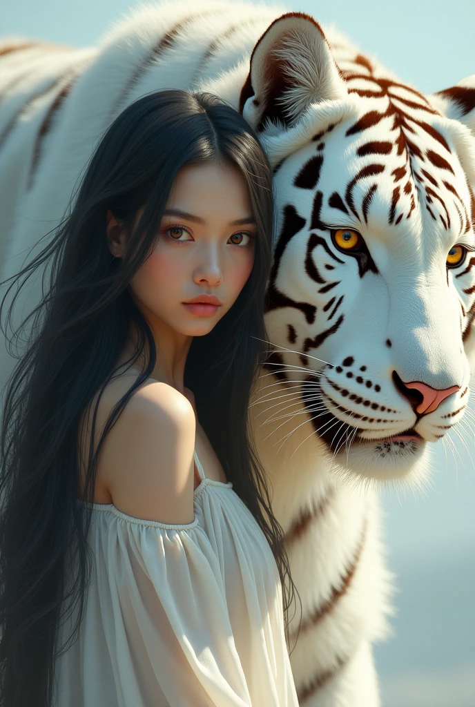 (((1girl:1.4))), BREAK (white tiger) <lora:copax_white_tiger_v1:0.3>
