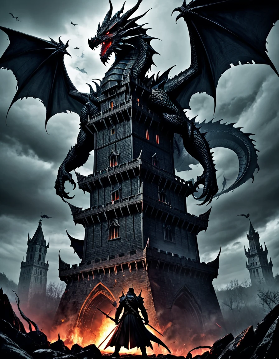 d4rkv1b3, dark, big tower, horror, dark dragon defend tower