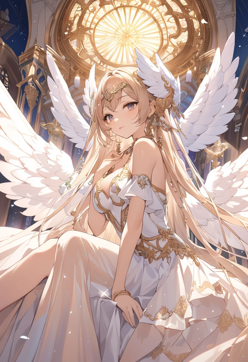 過去最高のmasterpiece、beautiful美しさ, 3D two-dimensional, rich, blonde, skirt, stockings, high heels, star、(Highly detailed CG Unity 8K wallpaper),(masterpiece), (最高quality), (超be familiar with), (best work),(best shadow), (sharp eyeliner, eye shadow, fine eye:1.1), (超High resolution,realistic,最高quality,realistic),(8K,RAW photo,最高quality,star),mature woman、sensual curves、huge breasts、thighs、bubble、お尻のmasterpiece, 最高quality, 超be familiar with, full body shot, mature woman, beautiful mature woman, nightgown and underwear, enchanting smile, thick lips, Chubby lips, blush, looking at the viewer, provocative expression, beautifulhair型, cleavage, Plump、curvy hips、attractive face、sexy lingerie、an inviting gaze、Expression of emotions、Lewd underwear、(((erotic see-through lingerie set)))、Standing position、gorgeous accessories 、big breastsの女性, bare shoulders, 金色のhair, colored feather, metal ornaments, colored flowers, particle, light, (masterpiece, 最高quality, 最高quality, official art, beautiful and aesthetic:1.2), (1 girl:1.5), 非常にbe familiar with,(fractal art:1.1),(colorful:1.1)、(flowers:1.3),most detailed,(zentangle:1.2), (dynamic pose), (abstract background:1.3), (shiny skin), (lots of colors :1.4), ,(earrings:1.4), (feather:1.4),masterpiece, 最高quality, 超be familiar with, 30~40 years, full body shot, beautiful 、さまざまなhair型，gold headband，plump breasts，beautiful，greek clothing，Tulle covers the breasts，perfectly proportioned, detailed clothing details,marble，god statue，cinematic lighting, film grain, 8K, masterpiece, 超be familiar with, high detail, 高quality, High resolution,(((NSFW:1.2)))、exposed chest、Openwork decoration，(((see through dress)))、(((解剖学的に正しいbody))) , 最高quality, 超be familiar with, (((Lewd underwear)))、raise your butt, from below, (((R-18)))、thighs, big breasts, Are standing, cowboy shot, blush, (((1 girl))), (masterpiece:1.3), (High resolution), (8K), (非常にbe familiar with), perfect face, Nice eye and face, (((最高quality))), (超be familiar with), detailed face and eye, (alone), beautifuleye,(((sexy pose)))、(((整ったbig breasts)))、((beautiful eye))、luxury、(((超High resolution)))、(((detailed description)))、(((ぽっちゃりbody型)))、(((解剖学的構造に一致したbodyの部位)))、beautiful長いまつ毛、バランスのとれたbody型,2 feet、Just the right size for your legs and arms、Fishnet tights、glamorous、(((Clear white and black eye)))、lipstick、Sparkling、(Undistorted face, eye, body)、jewelry、gem、(長くカールしたbeautifulまつ毛)、(((バランス良いbeautiful胸)))、(transparent, Exquisite skin:1.2)、(((完璧なglamorousボディー)))、actress face、Super beautiful、Cute smile、Healing beauty、Flower shower、完璧なeye、realistic depiction、Super sexy、glossy、Glamorous、double eyelids、Good dark makeup、makeup、ぼやけていないeye , expensive_quality, expensive_solve, masterpiece*I wore, whitespace, colorful, 1 girl, alone, white_hair, prism hair, [pink|green] eye, gradient eye, multicolored eye, shine eye, shine, Sparkling, shine white particles, Alone、one shot、adorable、Plump、Glossy and exquisite skin、はっきりしたeye鼻立ち、realistic eyes、whiteい肌, real human skin, (be familiar with), oval face, pore,  (8K, Raw photo, realistic: 1.4), one girl,  (Gentle and Goddess-like Eyes) happiness: 1.2), (lip gloss, eyelash, gross face, 最高quality, 超High resolution, wide lighting, natural shading)