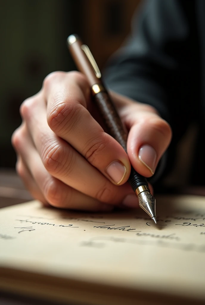 Hand Use Writing Create an image of a hand writing using a pen to write - SeaArt AI