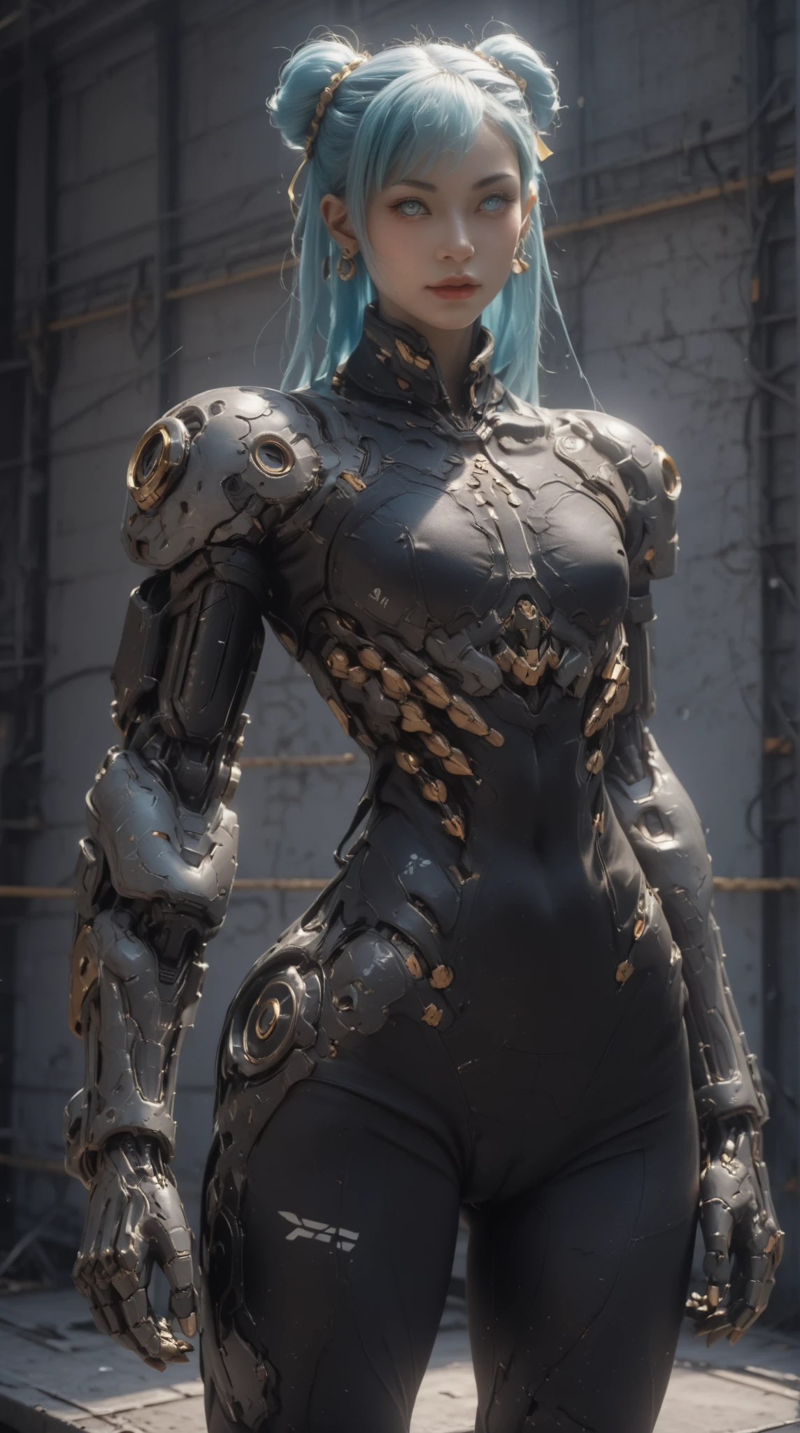 (full body:1.2), 1boy, man, ruggedly handsome, solo, [:creative costume design,:0.2] adventurer, deep saddlebrown power armor, caucasian, muted deepskyblue hair, (solid:1) build, cistern in a dingy fantasy metropolis edge of reality, masterpiece, by Mark Li