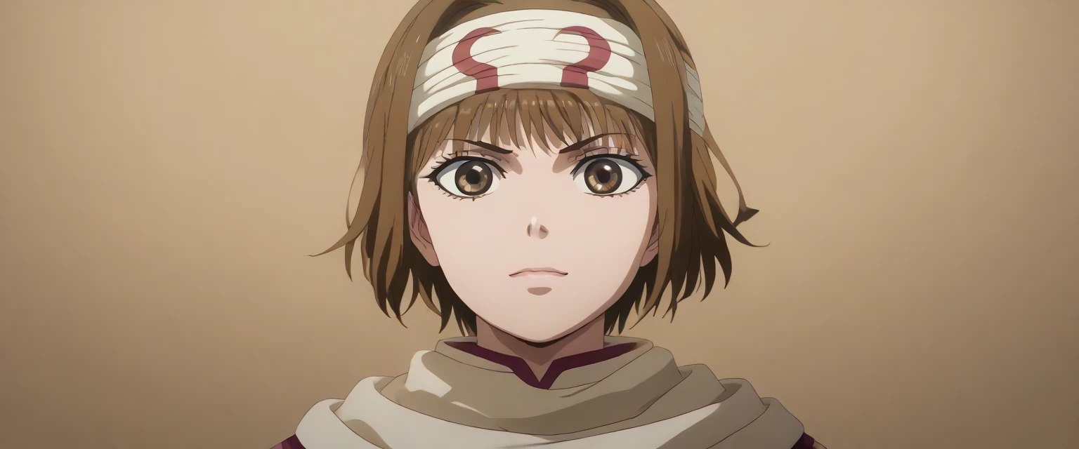 very happy excited (((dark brown hair brown eyes bob cut short hair ))) (((((((masterpiece))))))), super detail, high details, high quality, best quality, highres, 1080P, 8k, 16k  very accurate clothing score_9, score_8_up, score_7_up, ((cowl)) ((headband on forehead)) detailed clothing beautiful girl (((Saiai Kinuhata)))