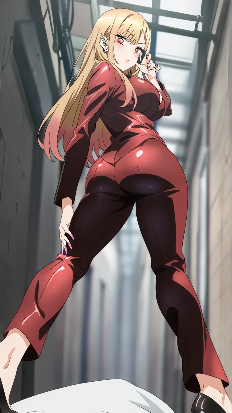 score_9, score_8_up, score_7_up, source_anime,
KitagawaMarin,
1girl,
multicolored hair, blonde hair, long hair, magenta eyes, ear piercing, earrings, pink nails, makeup,
Marin kitagawa, (masterpiece, best quality), 1girl, T-X, terminator, sexy, HD, silver necklake, black heels, perfect body, sexy pose, red leather jacket, red leather pants, 