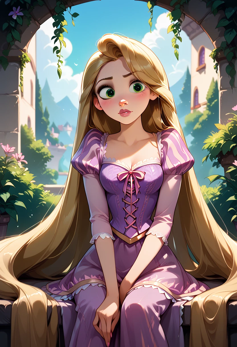 masterpiece, high definition , top quality,8k
(Princess rapunzel,very long hair,blonde hair,green eyes)