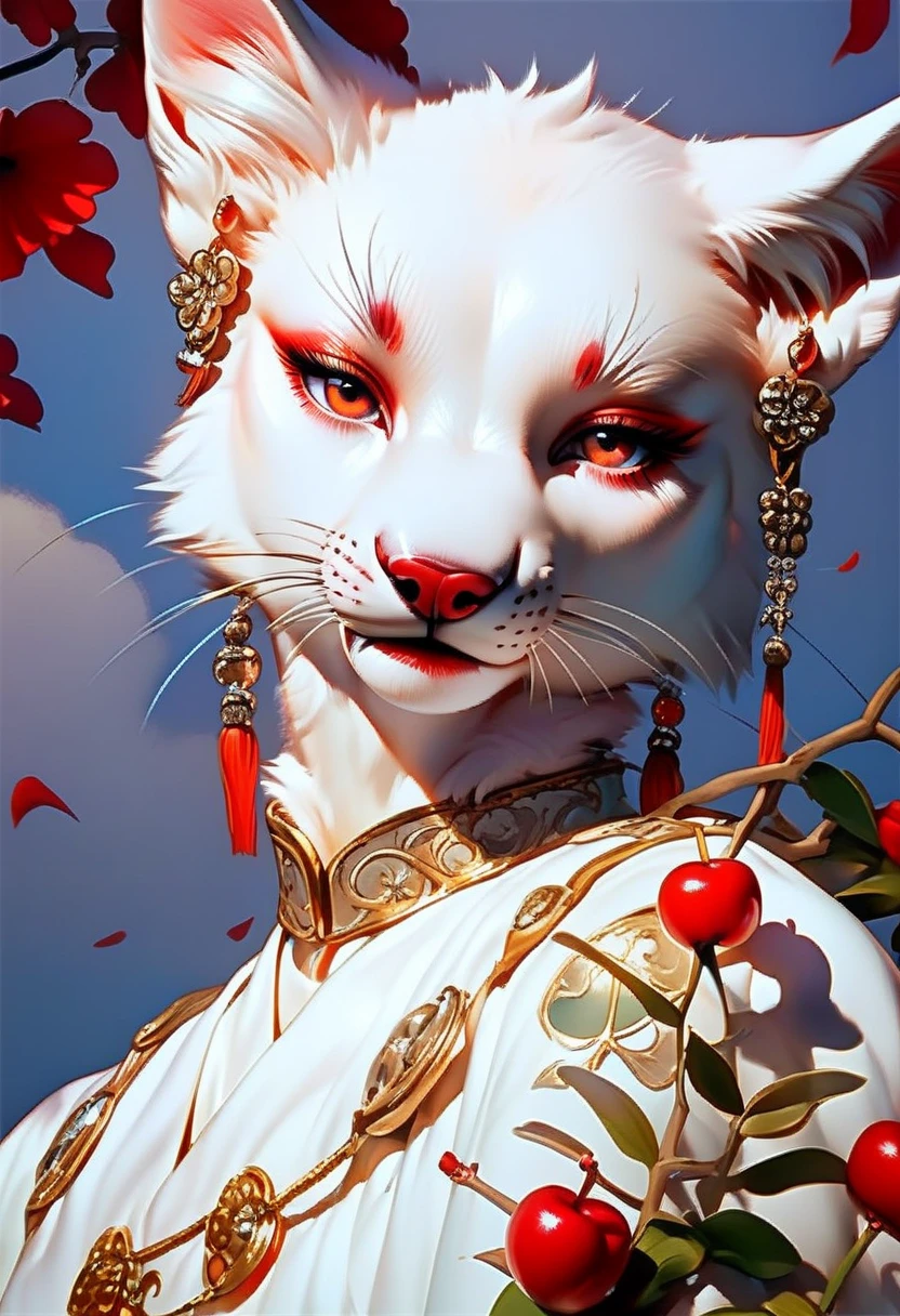 score_9, score_8_up, score_7_up, beautiful, perfect eyes, Warrior's Breastplate, Cherry Red girl furry