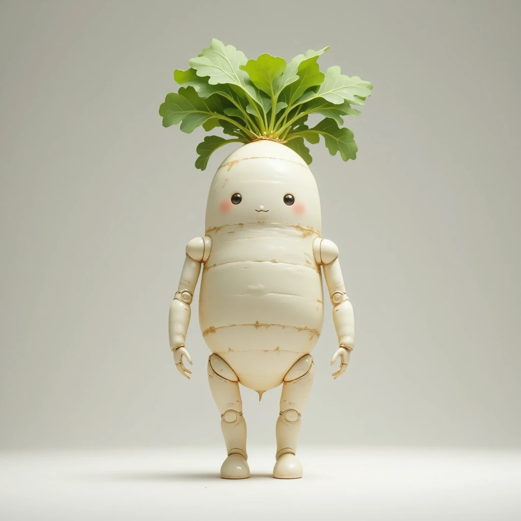  super alloy white radish robot, cute, Made of metal,  robot joints , 5-body fusion robot ,  Toy 