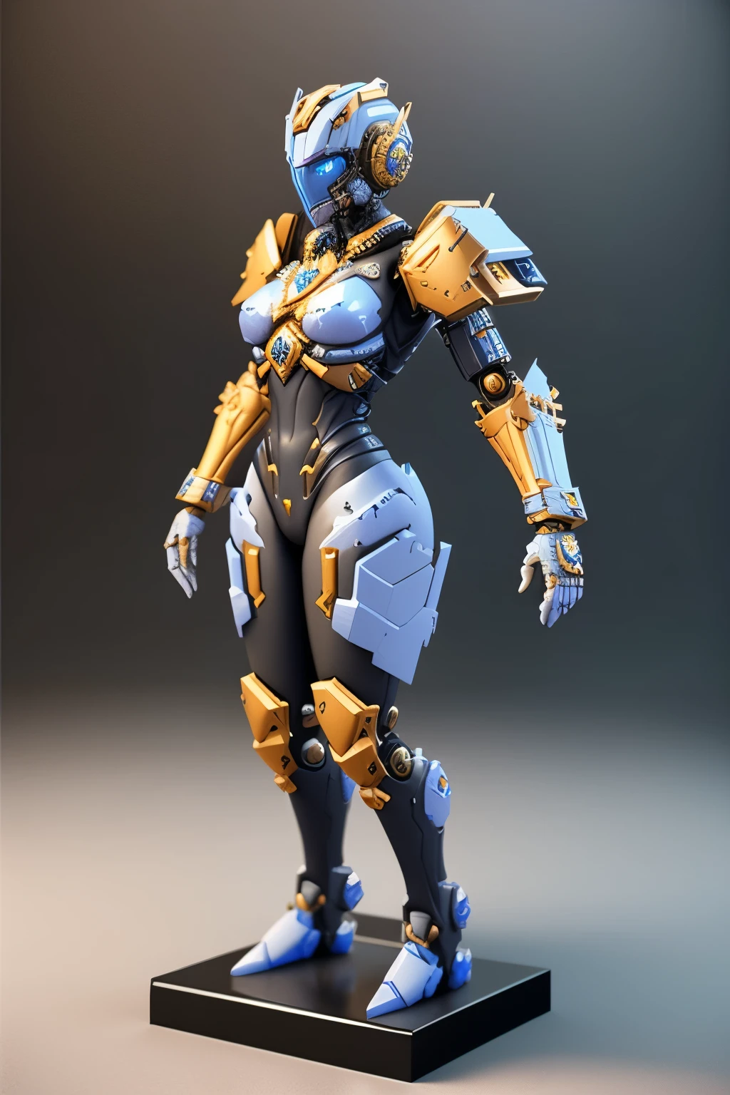 Solo model, physically-based rendering, (girl alone:1.5), (muscular body),(huge fake breast:1.5), street city, slim waist, big buttocks, (Full body:1.3), standing, skintight leggings, (wearing futuristic mecha armor full set crop top:1.5).