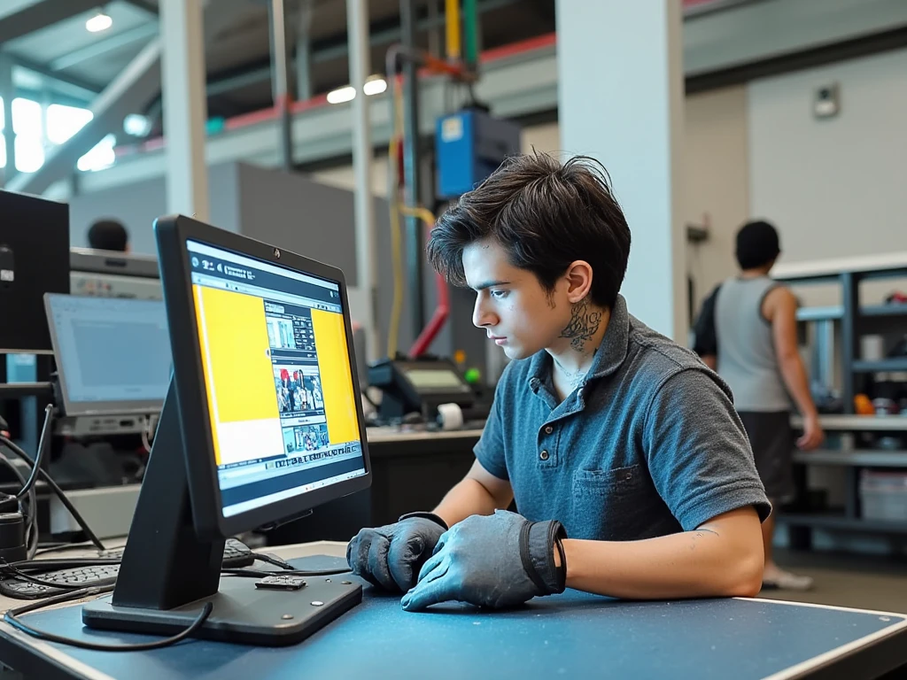 Boy washing his computer