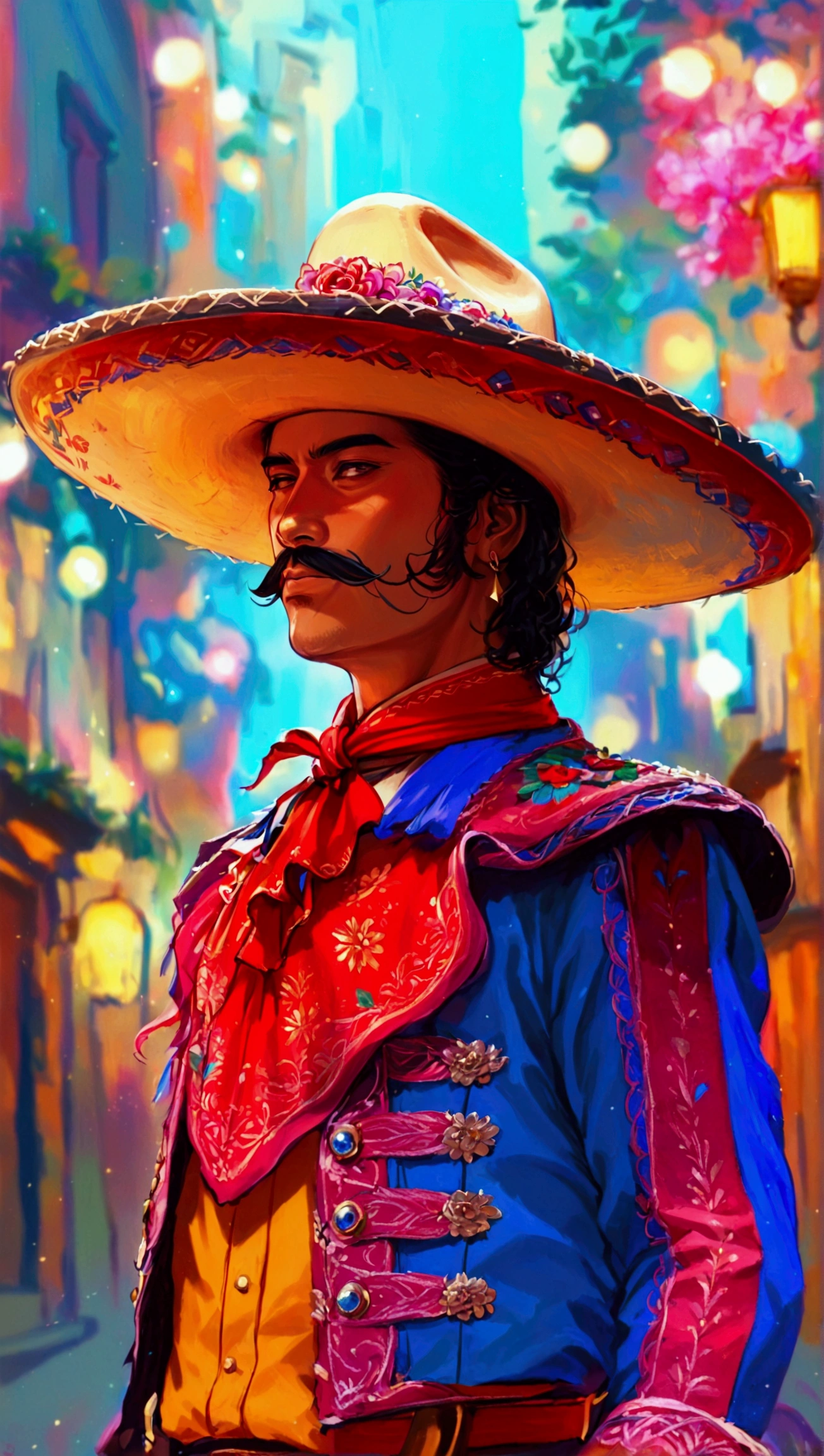  a painting of a mariachi man