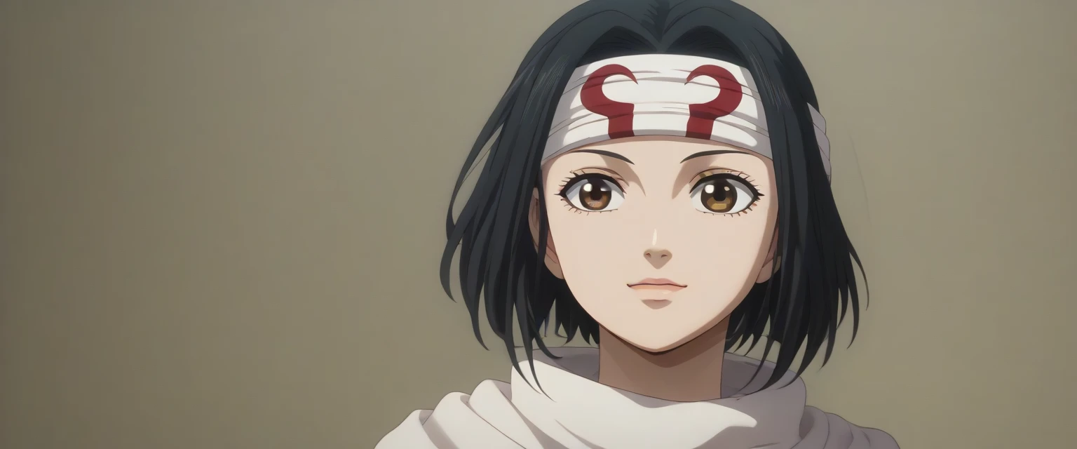 (((black hair brown eyes  bob cut medium hair))) ((very happy excited ))  (((((masterpiece))))), super detail, high details, high quality, best quality, highres, 1080P, 8k, 16k  very accurate clothing score_9, score_8_up, score_7_up, ((cowl)) ((headband on forehead)) detailed clothing beautiful girl (((Nakano, Azusa)))