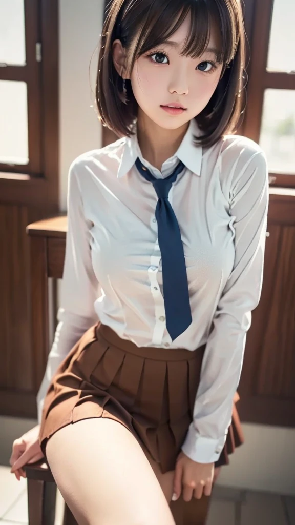 intersex, large penis, Erection, futa, split legs, sit on chair, sweat, 
collared shirt, blazer, pleated skirt, school uniform, bow, classroom, 

BREAK,
nsfw, (1girl,solo), (yuichan:1.3), petite, Fine clavicle, neat and cute girl, japanese cute girl, beautiful detailed eyes, layered hair, fluffy hair, brown short hair, bangs, glossy lips, (Fine Face),(Fine Eyes), (Clear Face), (Detailed Face Description), (Detailed Hand Description), Realistic, Extreme Light and Shadow, Shiny Skin,Shiny Hair, BREAK, absurdres, (16K, UHD, Top Quality, Masterpiece: 1.2),(Realistic, Photorealistic: 1.37), Physically Based Rendering,Professional Lighting, Photon Mapping, Masterpiece, Rich Detail, Ultra Detailed, Super detailed, highest quality, intricate details, ultra high resolution, (realistic:1.2),