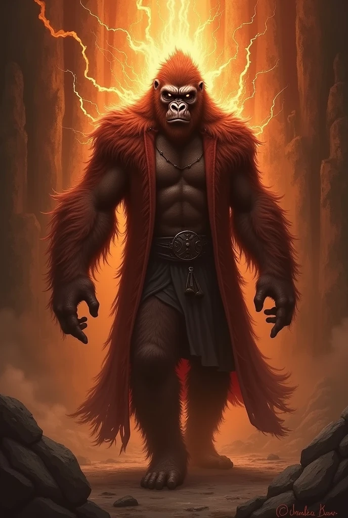 Generate Hanuman ji best image in color:red&black in best bulk body another one