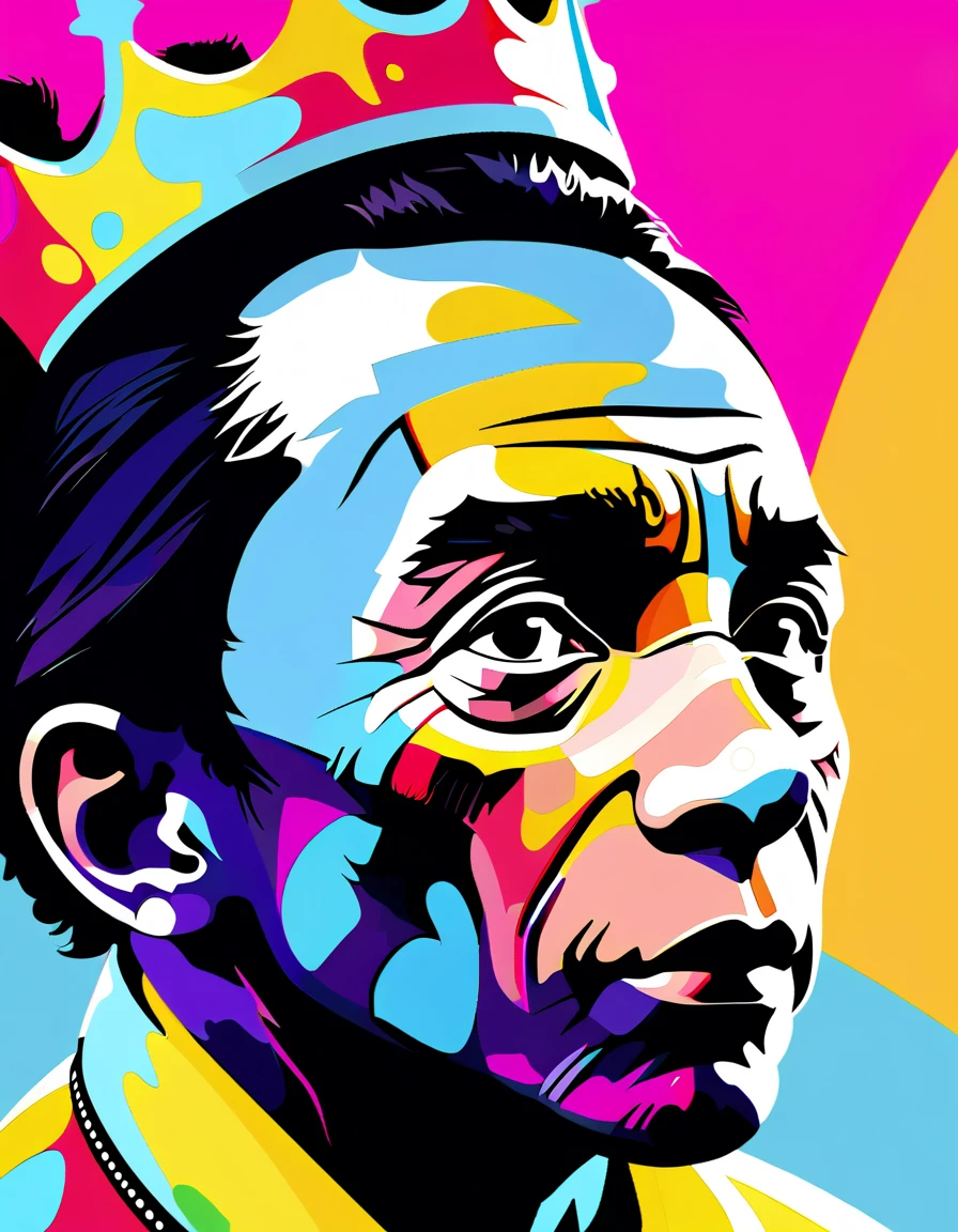 Vector art, profile, King Pelé Soccer