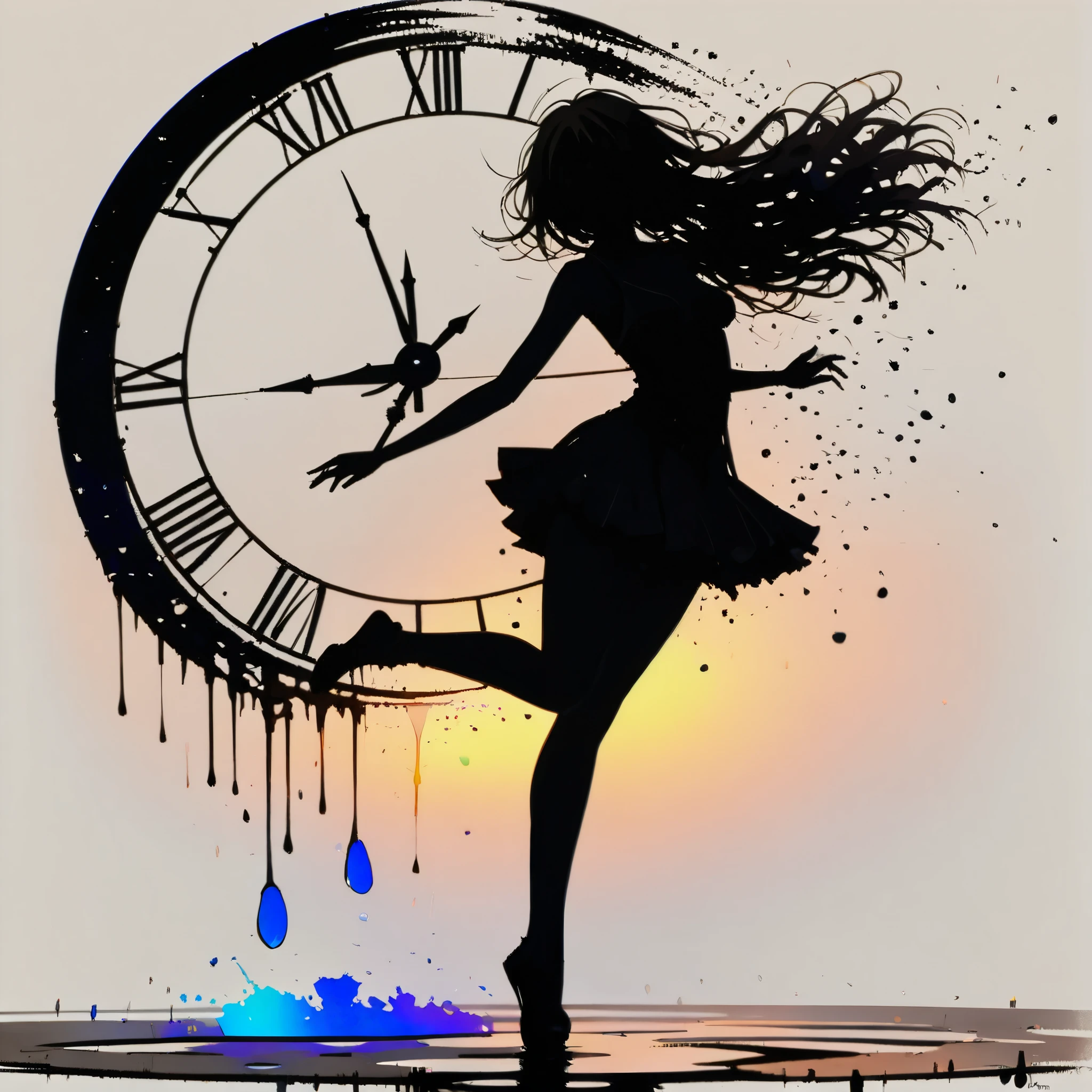( Masterpiece in maximum resolution 16K :1.6), (( darkest _insane_ Orihime _illustration):1.2),(сложная деталfromация:1.4), (extremely insane detail:1.4),( highest quality :1.3),(hyper_ realistic:1.3). | black and white , Silhouette art, female figure , Elegant pose, flowing hair , fromящные fromгибы, fine details , Minimalist background , sfromt lighting, Thin facial features , exciting composition , expressive eyes , slender Orihime , artistic interpretation . | ((Silhouette_from_ cute _girl_ waiting under the clock ):1.5), ((waiting pose):1.2), ((background road with cars and watches ):1.1), каждая машина деталfromирована и выполнен с мастерским гуашевым техникой, Silhouette art behance,сюр realistic, This gives a romantic aura .. | (ideal_fingers:1.0), (ideal_legs:1.0), better_Hands, more_detail .