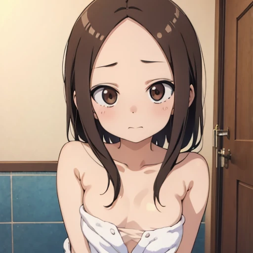 kanaokurusu, Brown Hair, ribbon, Twin tails, (Brown eyes:1.5), hair ribbon, Ahoge, smile, Grin, masterpiece, expensive quality, very_expensive_solve, big_file size, full color,(completely nude:1.2),pussy,niplles,