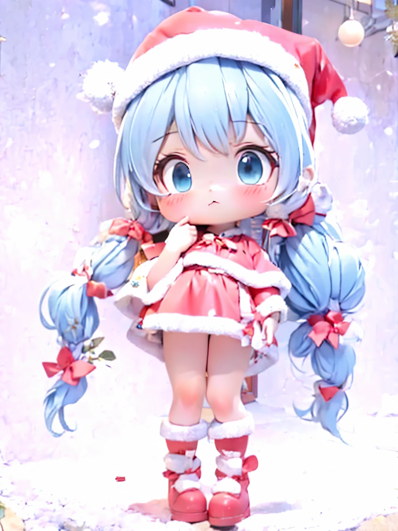  Light Blue Long Hair 、 Beautiful Girl with Twin Tails 、 Santa Claus、