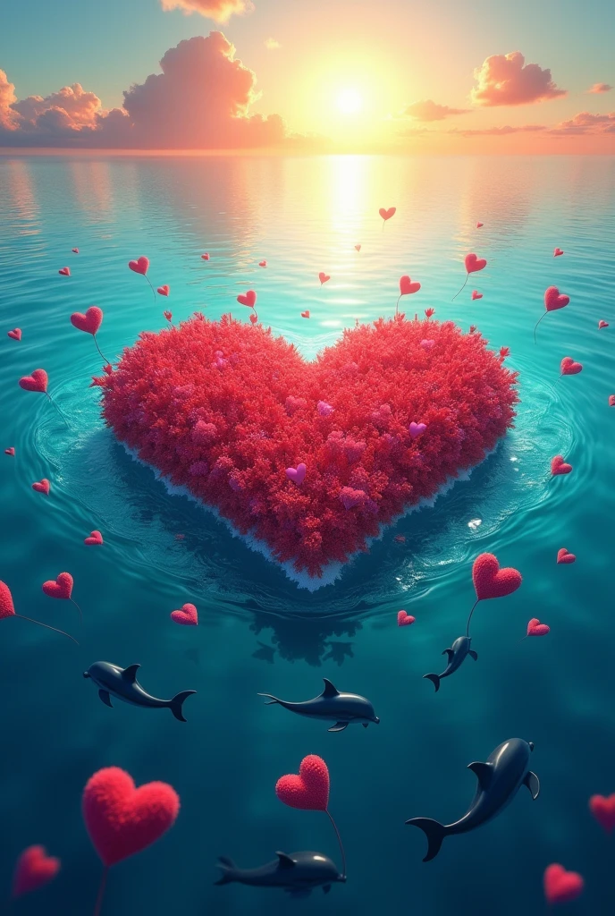 cinematic photo , realistic, best quality, masterpiece, <lora:quiron_valentinesDay_v1_lora:0.87> ValentinesDayQuiron, autumn, box, flower, food, gradient background, heart, realistic, red flower, rose, tree, valentinesday, hearts theme,
valentines day style, love, colorfull, Storyteller: The world beneath the waves is a realm of mystery and wonder, home to a vast array of fascinating creatures. Join us as we dive into the depths and explore the incredible diversity of underwater animals., fog, lighting, shiny, . 35mm photograph, film, bokeh, professional, 4k, highly detailed