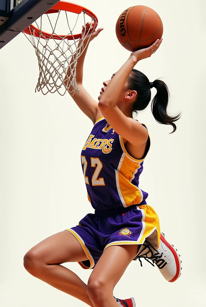 A pink dove shooting a basketball