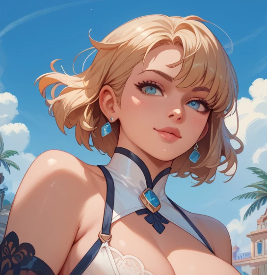 (superflat, masterpiece, flat shading, flat colors:1.1), Cinematic shot, Masterpiece, ((2 beautiful females)), blonds, halo, (hand in panties:1.3, hands on neck, choking:1.3), (chained:1.2, chains, tied, golden chain, chain around bodies , chained collar, handcuffs), big breast, stockings, slim, (fingering, female masturbation:1.2), (cold light, cold blue tones), flat blue background, highly detailed, best quality, closeup, from above, pentraration, vagina penetration