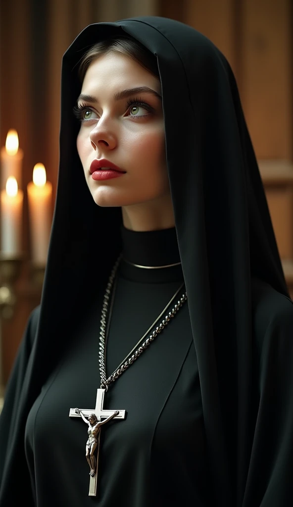 primitive, simulating) (Gothic nun),   , Ultra photo realsisim, Ultra HD face, volumetric shadow, insanely details