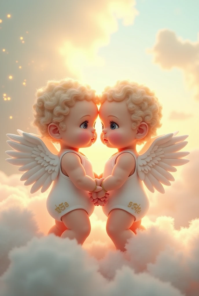 image for tattoo, two angels children one and one , gray and shaded style Greek sculptures 