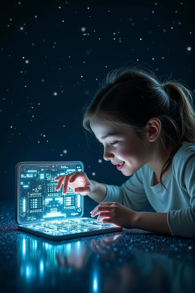 focus on girl, hide your hands, The girl dreams of an adventure to an unknown planet., Explore the interior of a spaceship. Her face shows curiosity and excitement., And in her hands she holds a map and some exploring gear.. The light inside the spaceship combined with her presence、Creates an atmosphere of cosmic mystery and infinite possibilities.。.